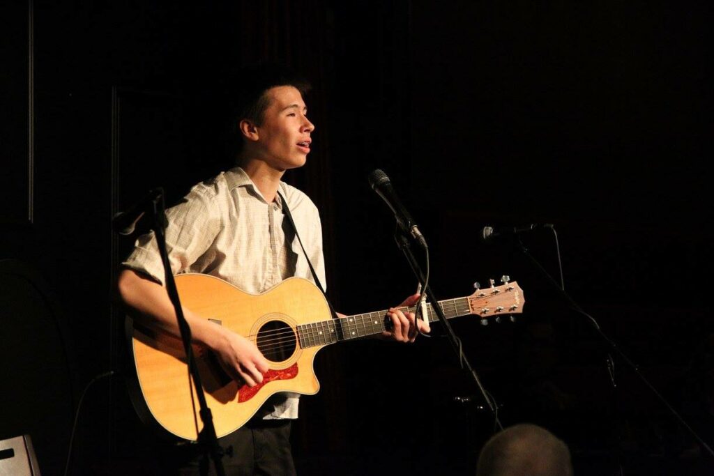 Guitar player performing